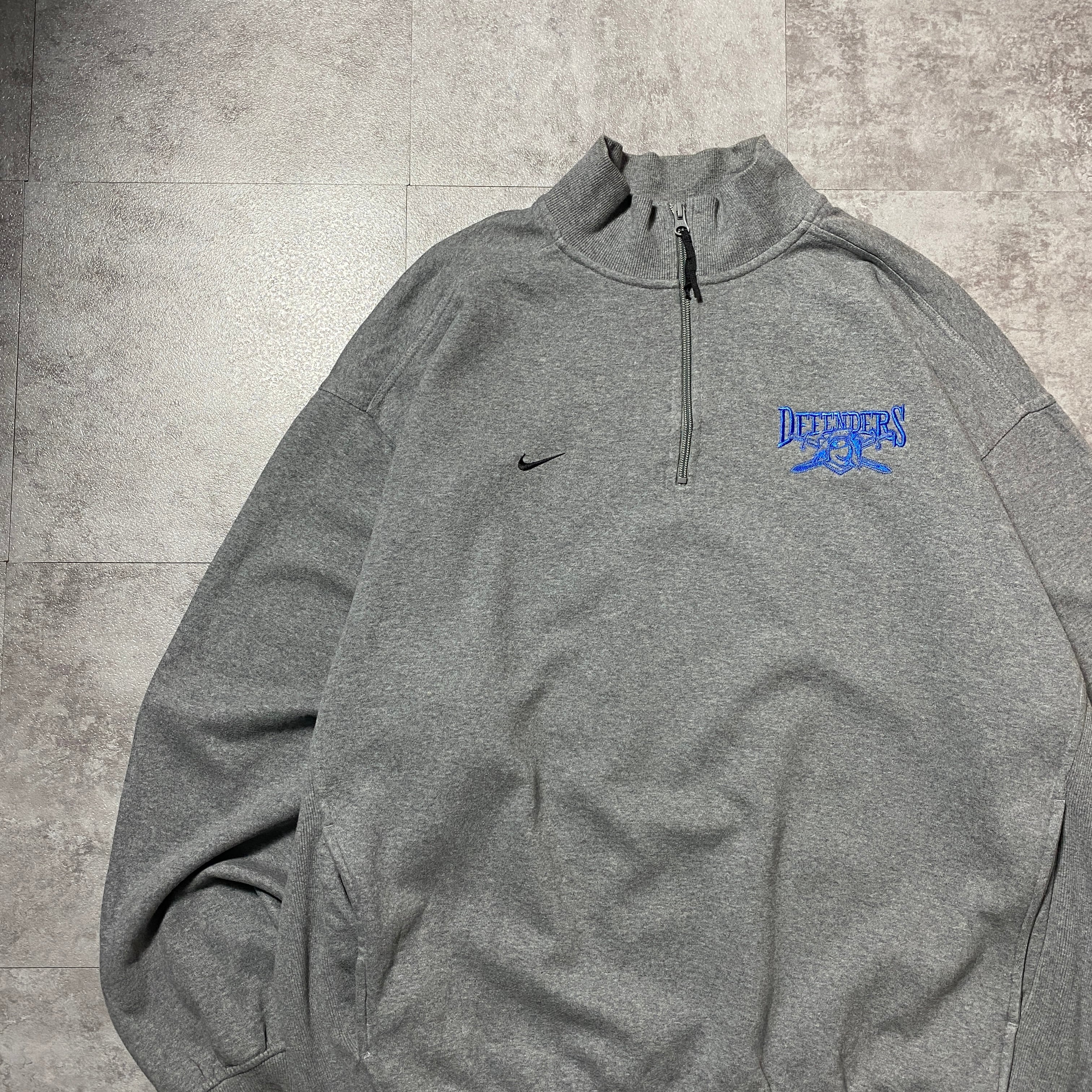 Size.XL】00's NIKE ナイキ スウォッシュ 刺繍チームロゴ ハーフジップ