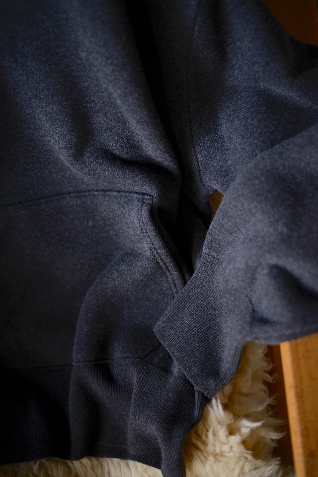 KAPTAIN SUNSHINE / 14 Micron Wool Backpile Knit P/O Hoody (charcoal)