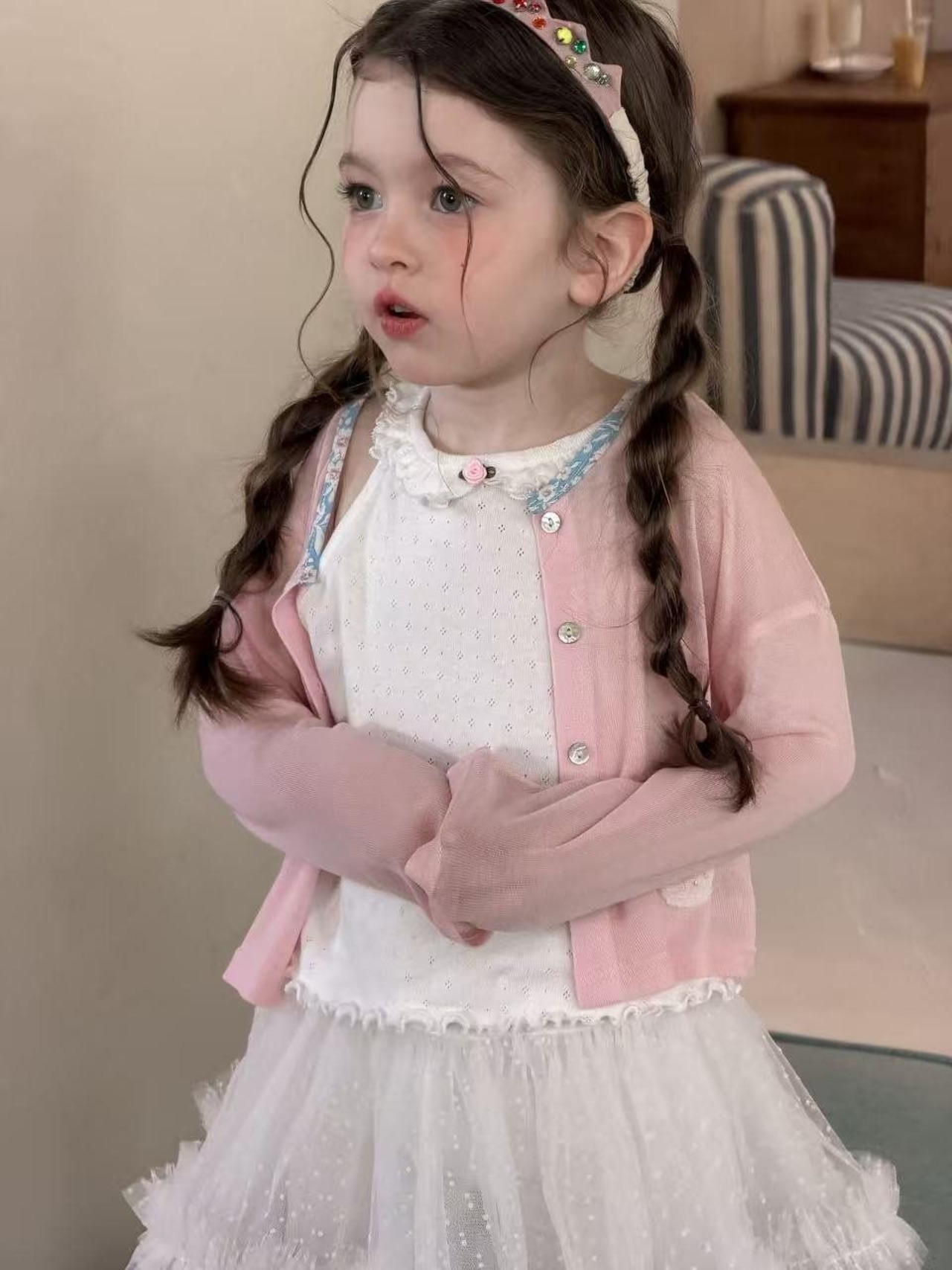 [aiai] Macaron Color Block Cardigan / [아이아이] 마카롱배색가디건
