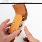 【定番配色】向日葵（黄）× 生成（薄いベージュ）「隙間の彩財布」／【イタリアンレザー：マルゴー】