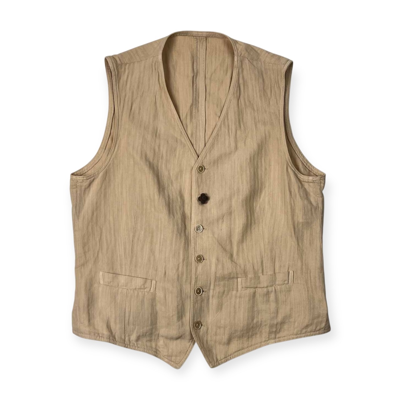 イタリア製 リネン混 LARDINI ラルディーニ TESSUTO ESCLUSIVO生地 ベスト ジャケット 52/アイボリー系 メンズ