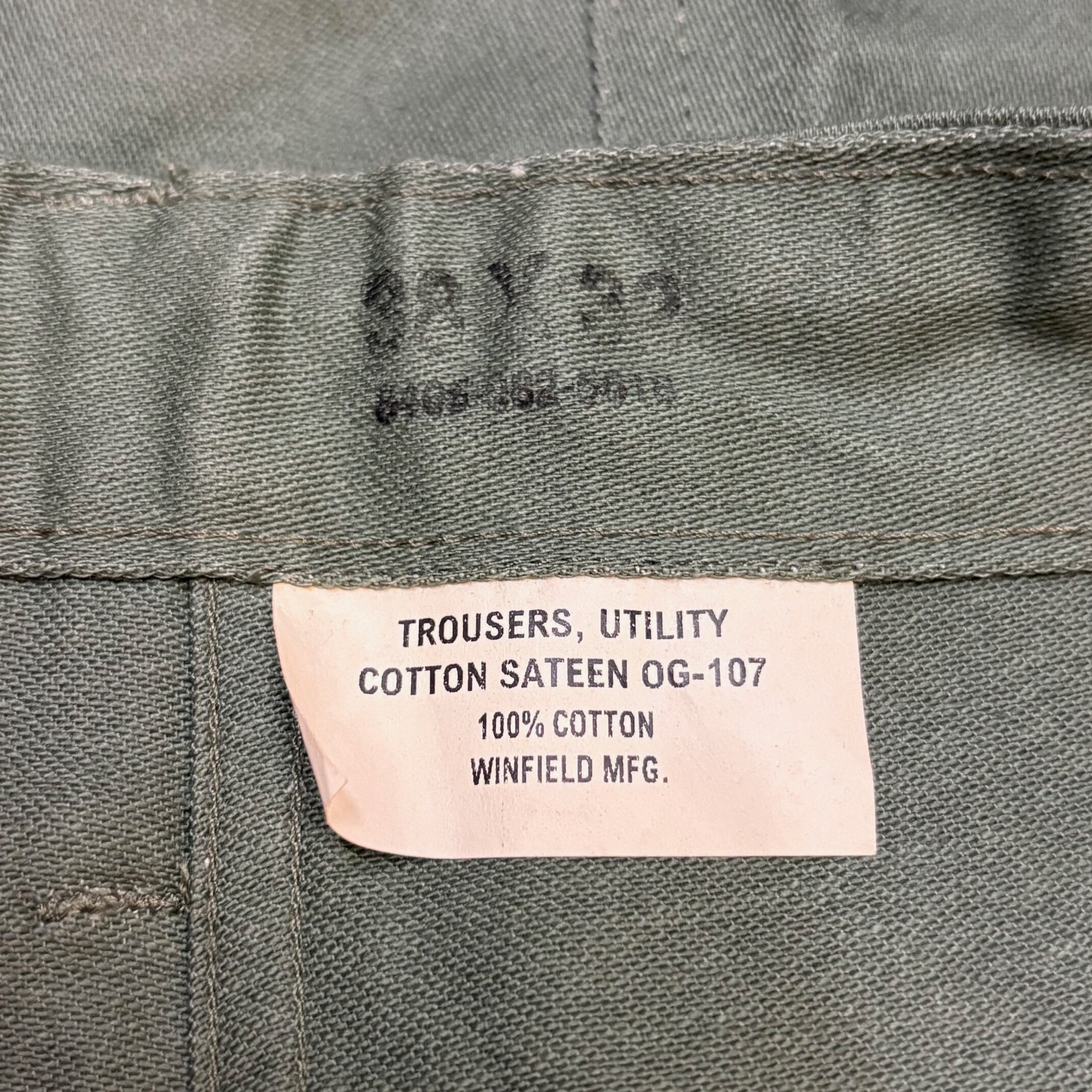Deadstock WINFIELD OG-107 Type Utility Trousers Size・W38 L32