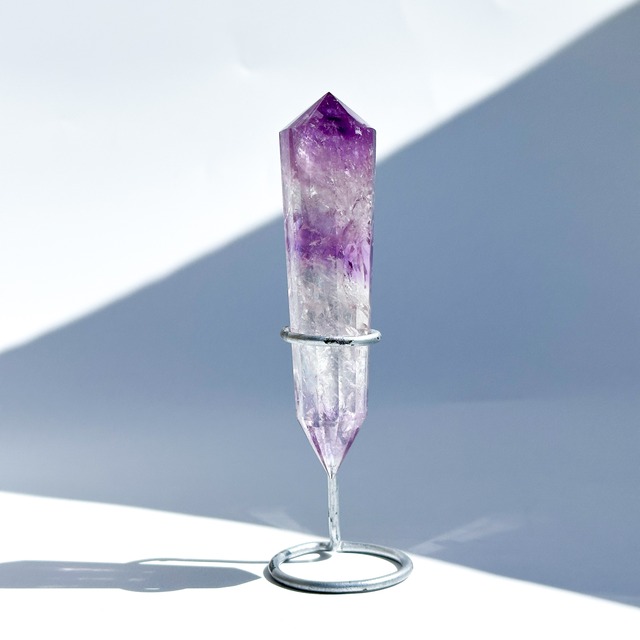台座付き♡【ハイクオリティ】虹◎バイーア産ファントムアメジスト ダブルターミネイテッド51◇Phantom Amethyst  ◇ 天然石・鉱物・パワーストーン・インテリア