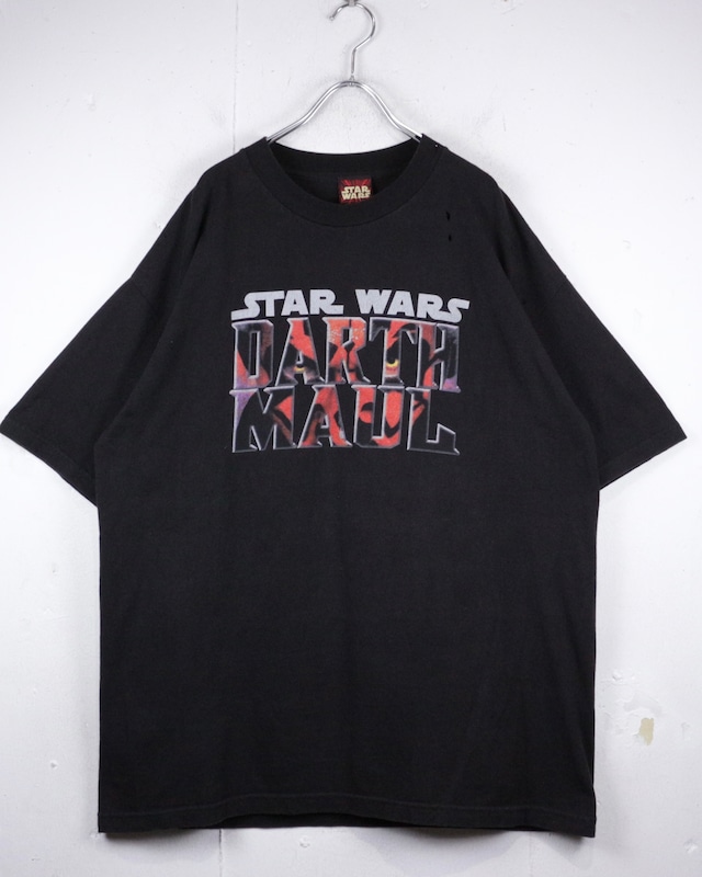 【Caka act2】“STAR WARS” “DARTH MAUL” Glitter Print Vintage T-Shirt