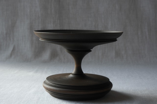 燭台　蝦夷山桜　鉄媒染　160mm