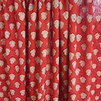 ブロックプリント生地【50cm単位】インド綿 小花柄 赤×生成り #37510-RD1
