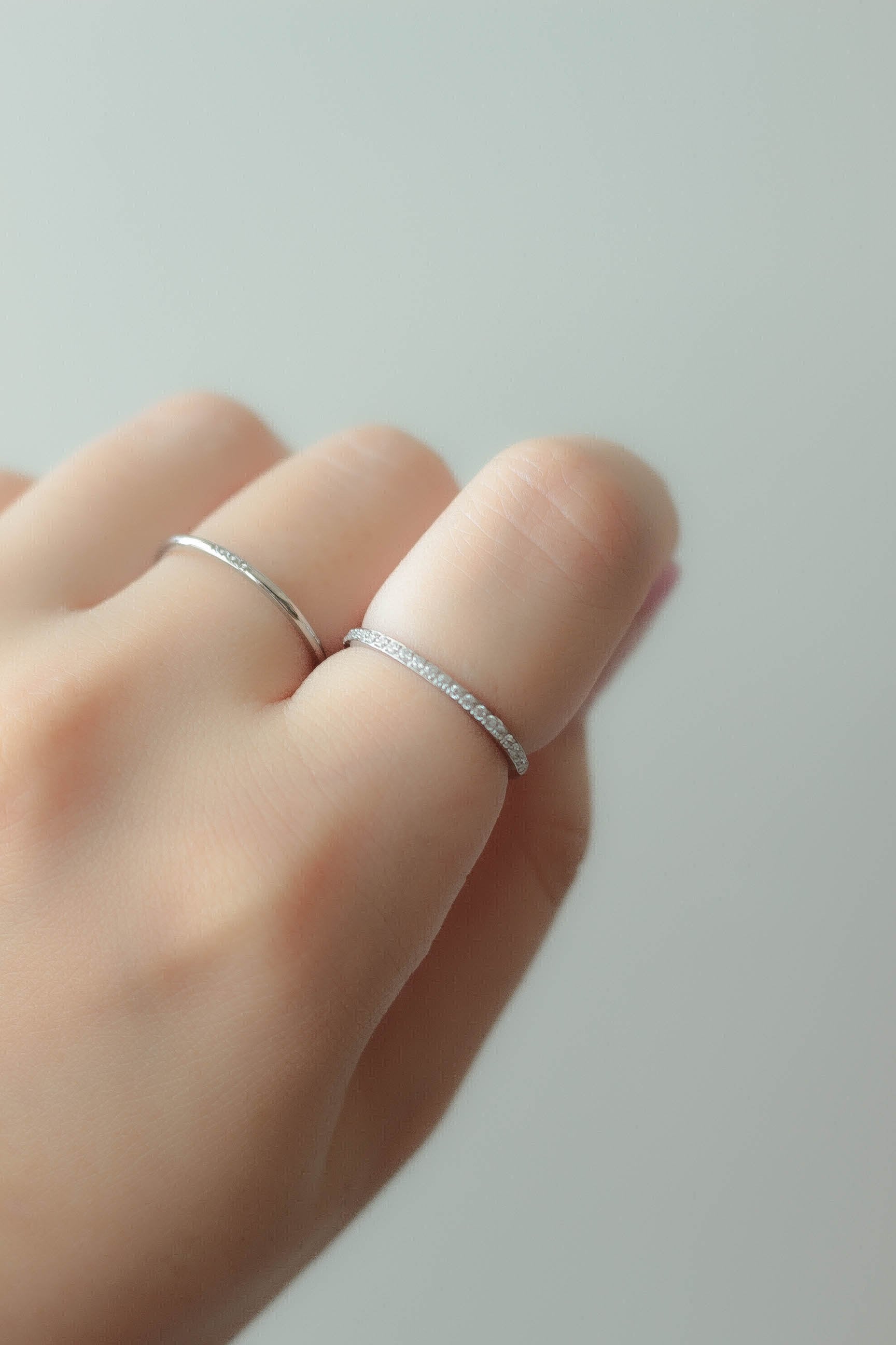 Half Zirconia Ring | ebine(エビネ)|金属アレルギー対応アクセサリー