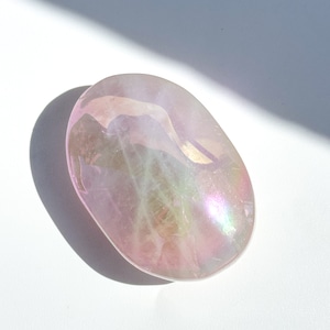 エンジェルオーラローズクォーツ パーム04✧ Angel Aura Rose Quartz ✧天然石・鉱物・パワーストーン・インテリア