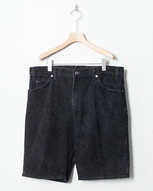 "Levi's" 550 black denim short trousers / Made In USA / SIZE: W34