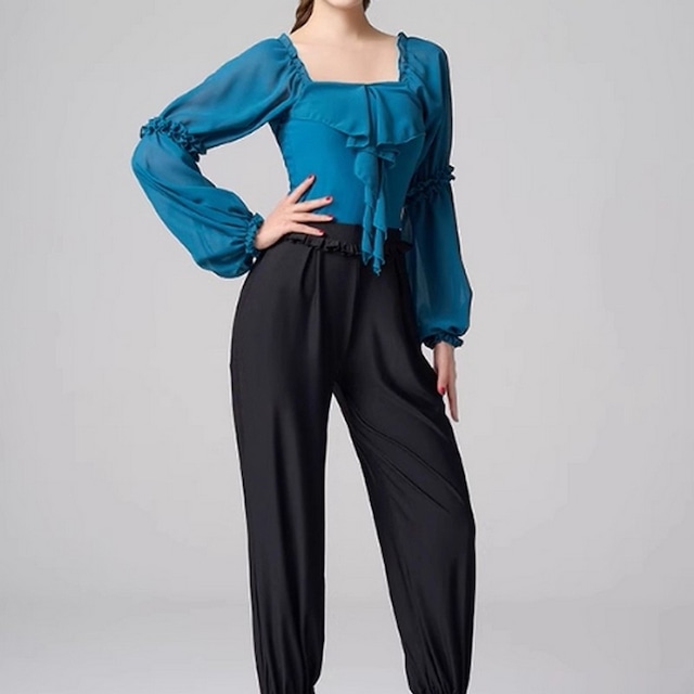 フリルスリーブ・ダンストップス(レオタードタイプ) ds0900