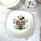 手描き飾り皿　スクウェアプレート　にわとり　KGLUNEVILLE リュネビル Comtesse du Barry 19twc3