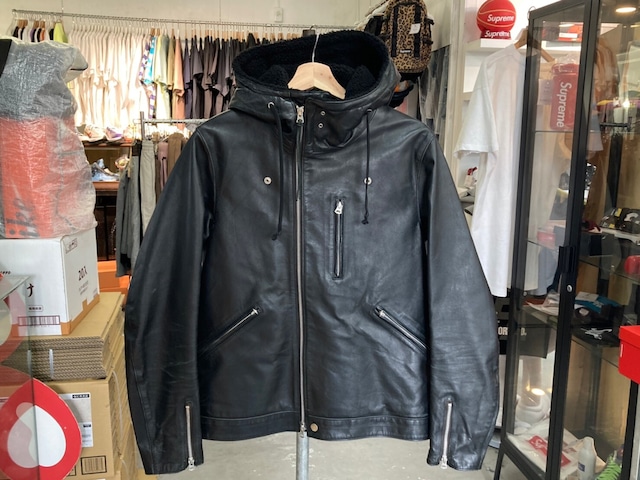 UNDERCOVER 10AW LEATHER ARMY RIDERS JACKET BLACK 2 F4207 22380