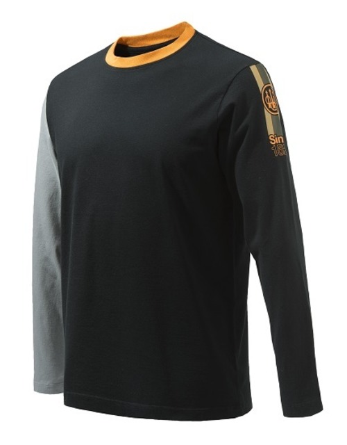 ベレッタ ヴィクトリーコーポレート長袖シャツ（ブラック）/Beretta Victory Corporate T-Shirt Long Sleeves - Black & Orange