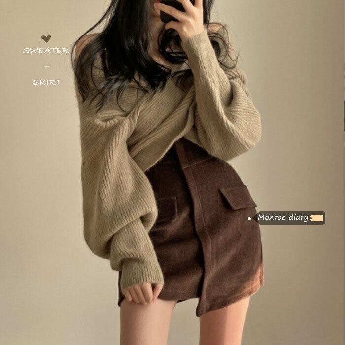 セーター スプリングスタイルVネックショートトップス コート 春物 モンロー93617251635