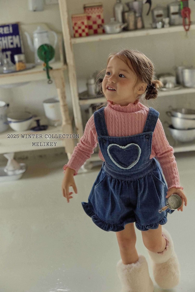 [即納M/L]≪MELIKEY≫Velvet Denim Frill Suspender 35