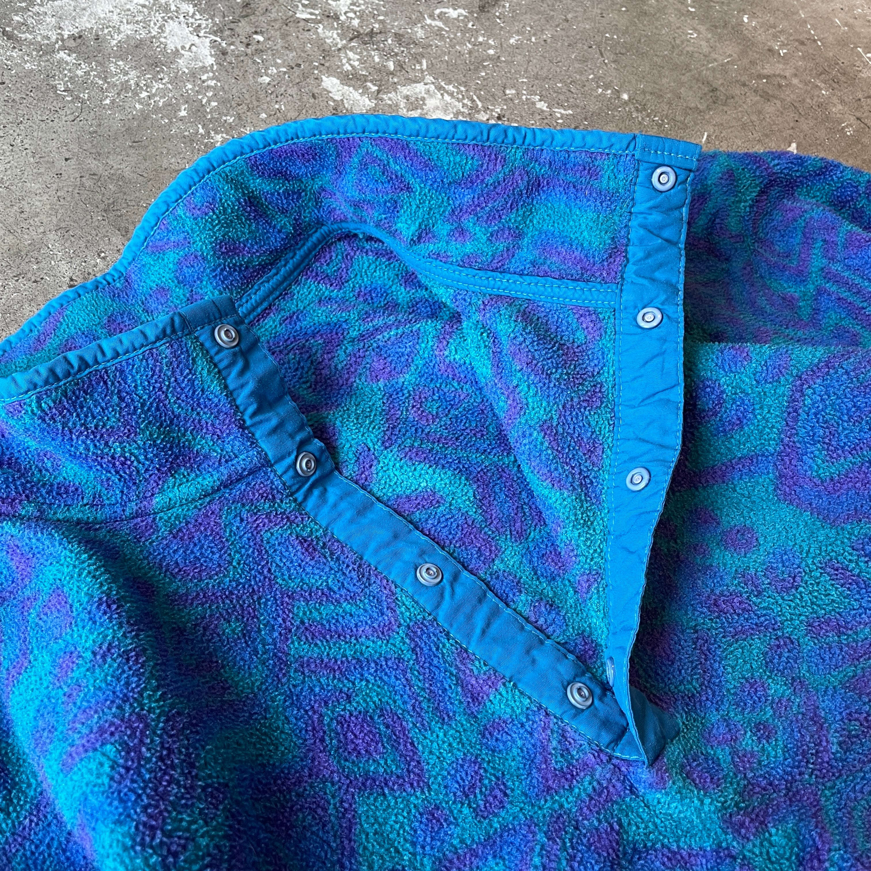 90s llbean スナップT プルオーバー フリース ハーフボタン M 総柄 90s L.L.Bean 総柄フリーススナップT プルオーバー | used clothing