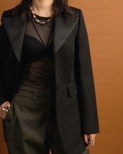 NICENICE MOMENT / Mesh Ls Shell Mesh Black