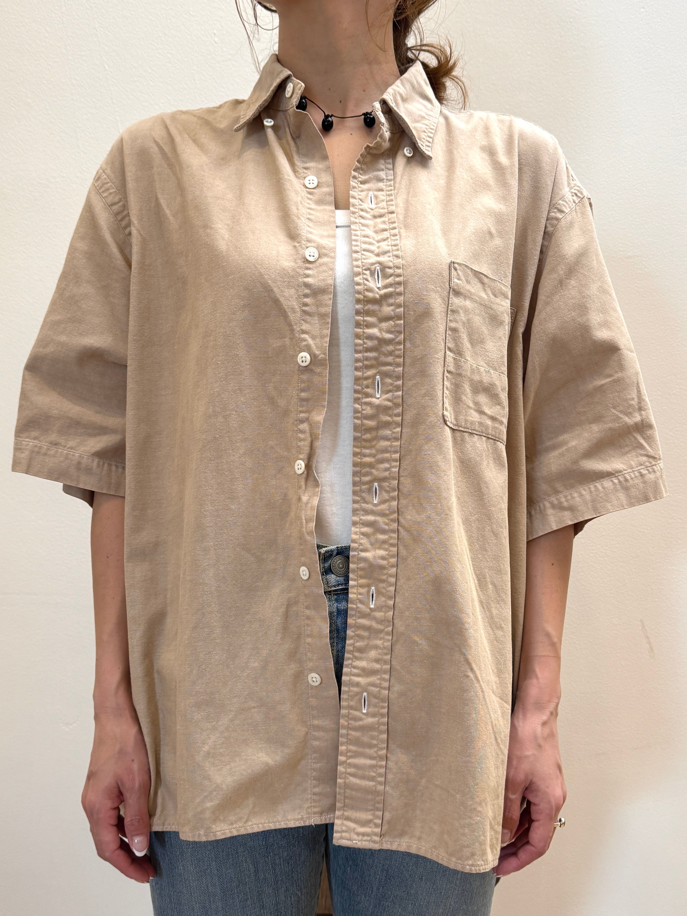 BL9-6 USED Ralph Lauren SHIRT -7- "BEIGE"