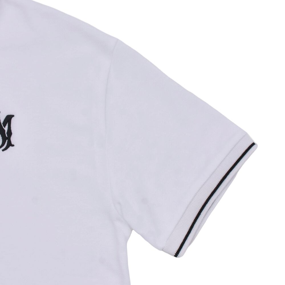 【新品未使用】AMIRI Coreコレクション ホワイト MA ロゴ ポロシャツ AMIRI】MA CORE LOGO POLO | AYIN