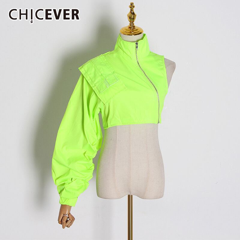 CHICEVERショートジャケットレディーススタンドカラーランタン長袖ワンオフシューダーストリートウェアコート2020 ロング 6base511246944397