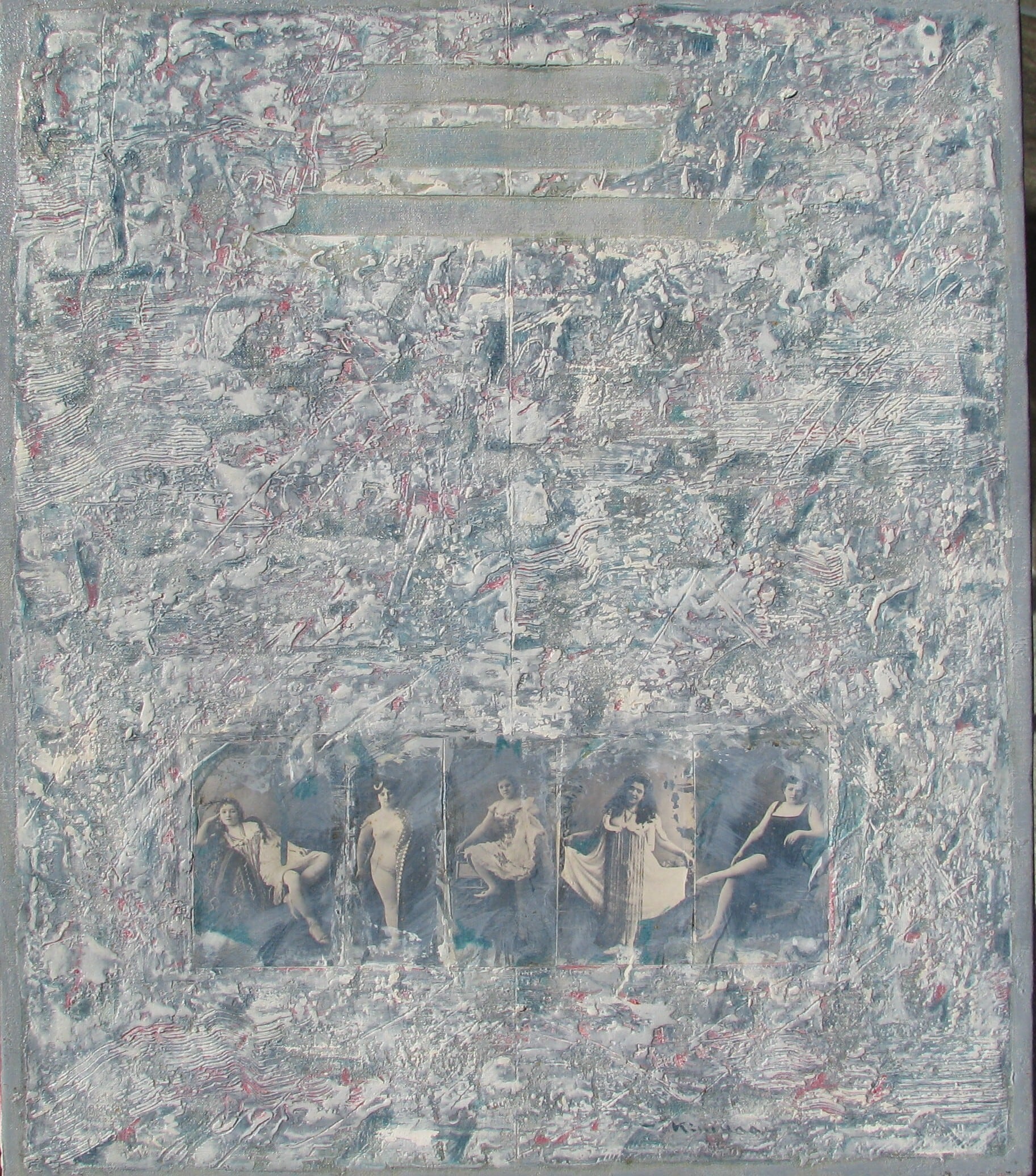 現代美術　兵庫の奇才、木村二朗「古代史より〜」１０号油彩 兵庫の知られざる奇才,木村二朗,19世紀のモデルのコラージュ付き