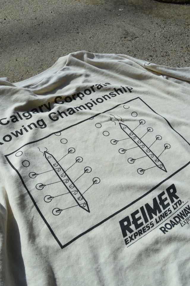 HUMEUR DESIGN 1990's From Canada "CALGARY ROWING CLUB" Sport Event Old Tee Single Stitch Made in Canada ハマーデザイン 90s シングルステッチT