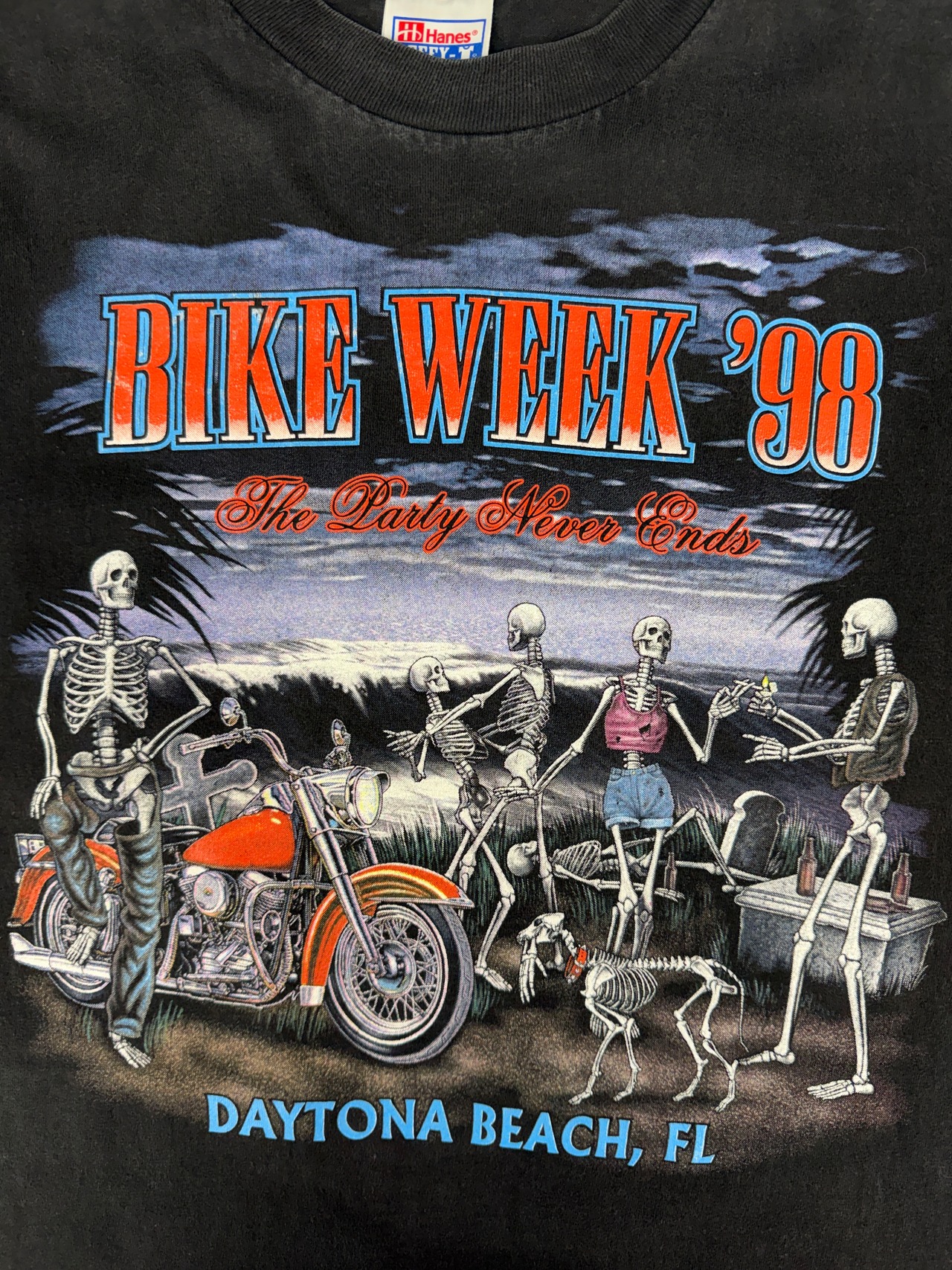90s BIKE WEEK 98 / Hanes BEEFY-T fabric made in usa・画像7