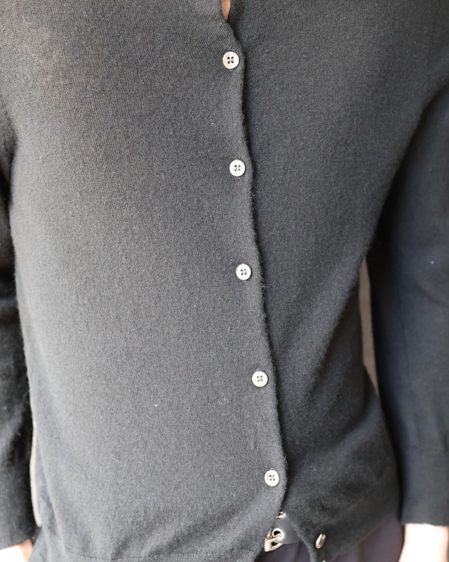 Crew neck knit cardigan