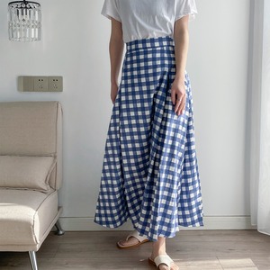 ハイウエスト Aライン チェック柄ロングスカート SU1288