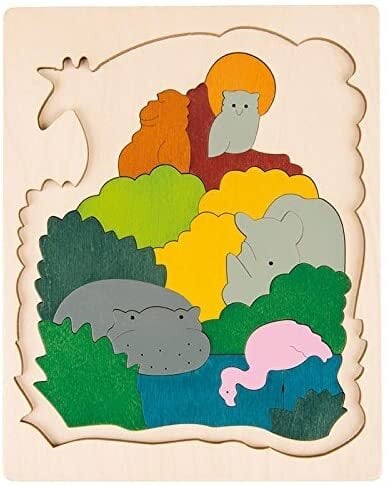 ジョージラック　二重パズル　木製農場パズル トラクターと動物 木のおもちゃ カルテット / ジョージラックパズル 2重パズル