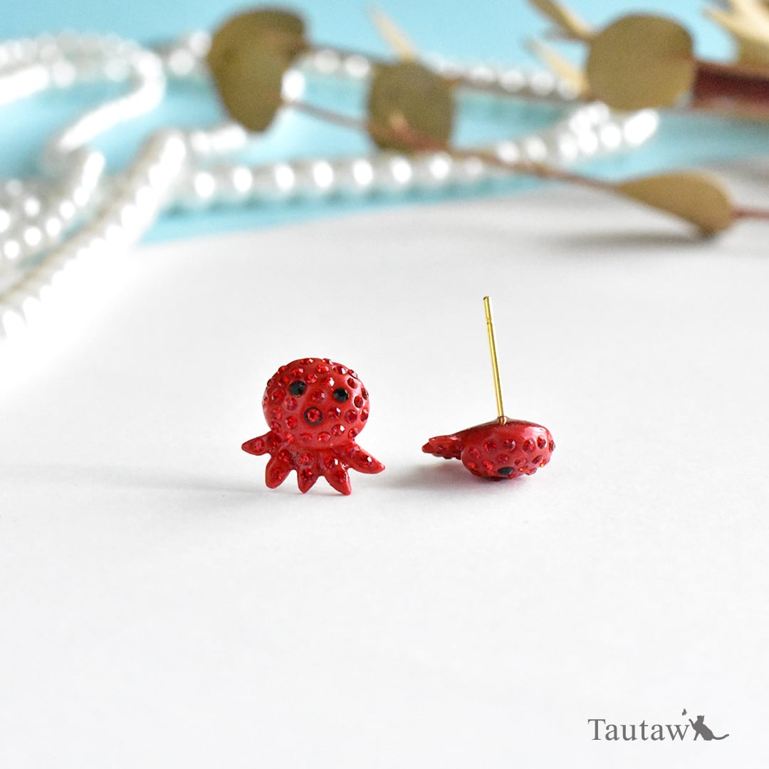タコ×タコ】ピアス・イヤリング｜プレシオサ使用 受注生産 | Tautaw