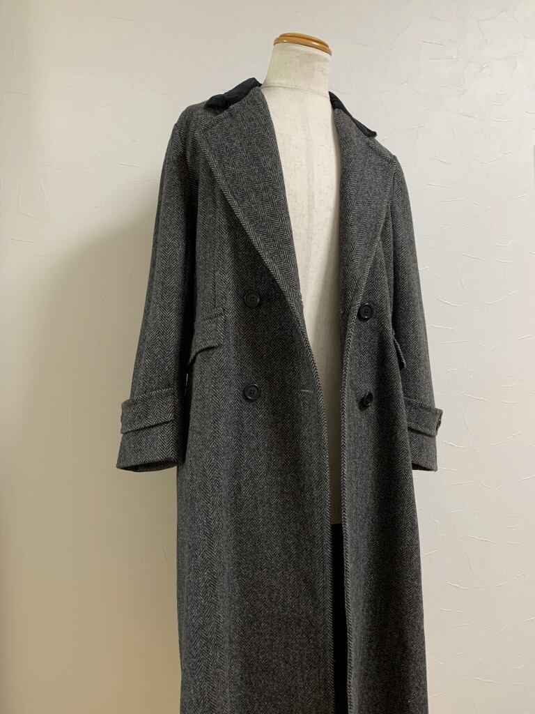 1980's Switched Design Double Breasted Long Coat