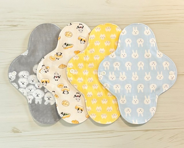 22cm ワッフル オーガニック 布ナプキン 防水仕様 4枚セット 普通の日用 263