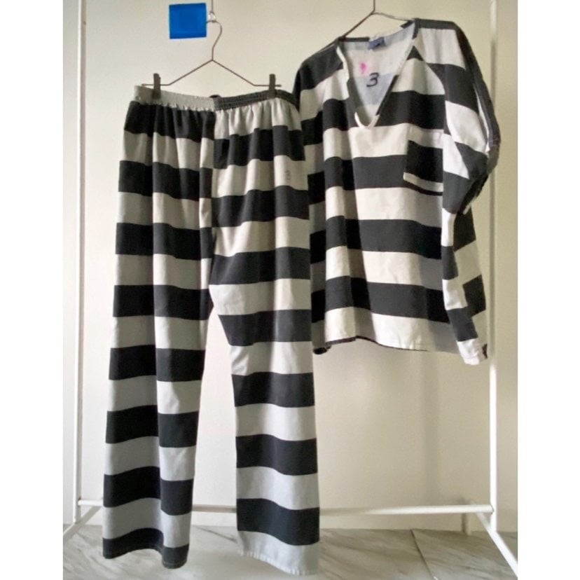 vintage made in usa border prisoner shirt & pants set up vintage made in usa border prisoner shirt & pants set up