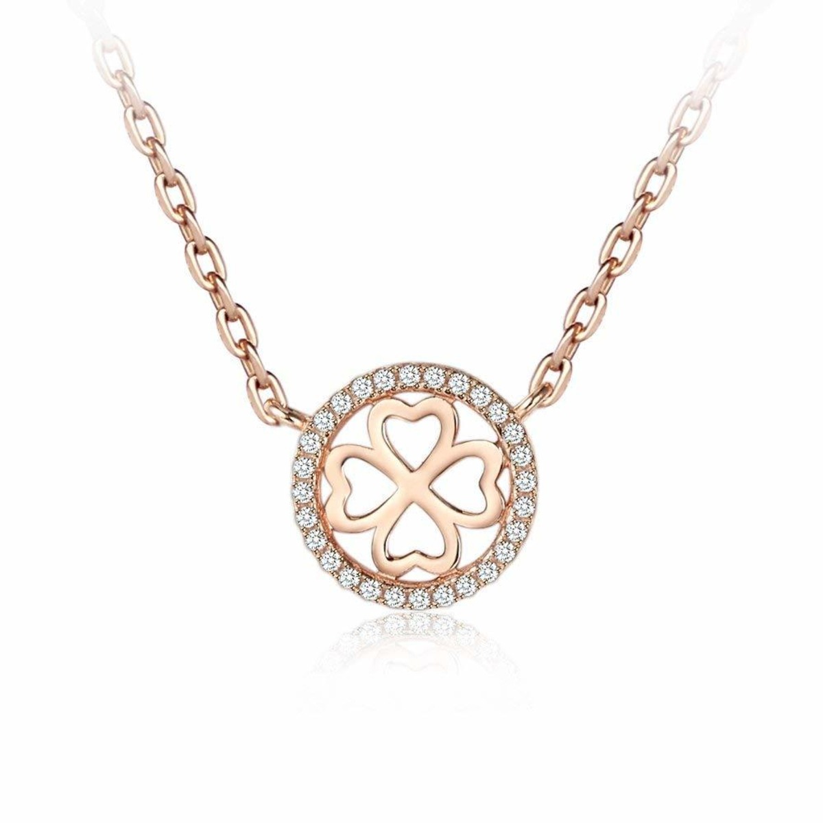 IUHA 【透かし四つ葉のクローバー】ネックレス SWAROVSKI 