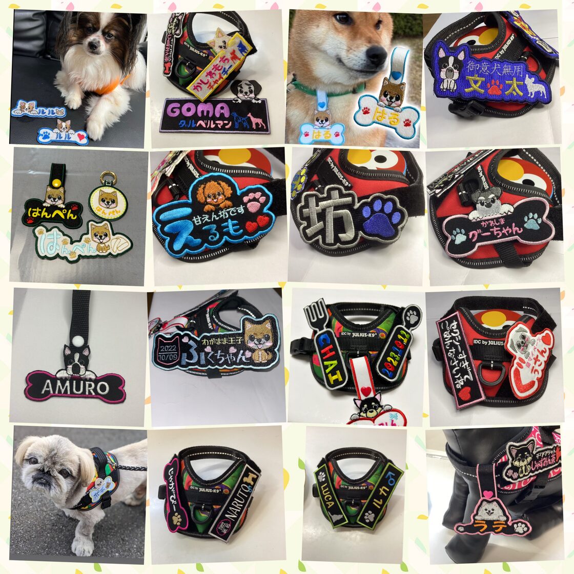 NO 骨形 ユリウスK9 Julius-K9ネームタグ カスタムオーダー うちの子 名前刺繍ワッペン 名入れ ネームタグ ハーネス名札 迷子札 お名前ワッペン 愛犬 かわいい 安心のイメージ確認サービス付き 除くお名前のみ
