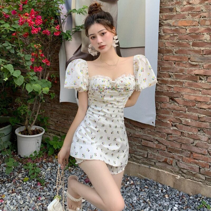 スタイルサマースリーブシャツ トップス ハイウェストウェストAライン 夏物 スクウェア ハンチェンe26989075282