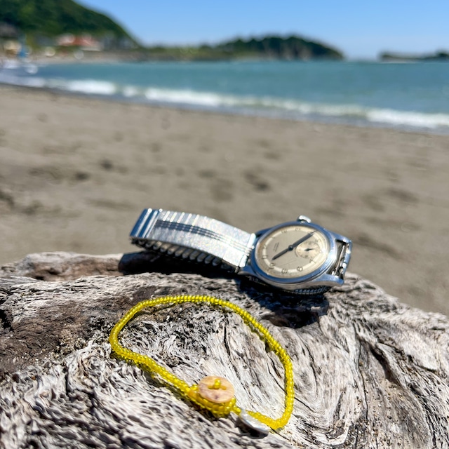 【新品】ANTIQUE BEADS BRACELET NAGARAND GROWN IN THE SUN 特注品 OPEN SESAME アンティークビーズ ブレスレット イエロー