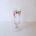 お花のペイントの花瓶-脚付