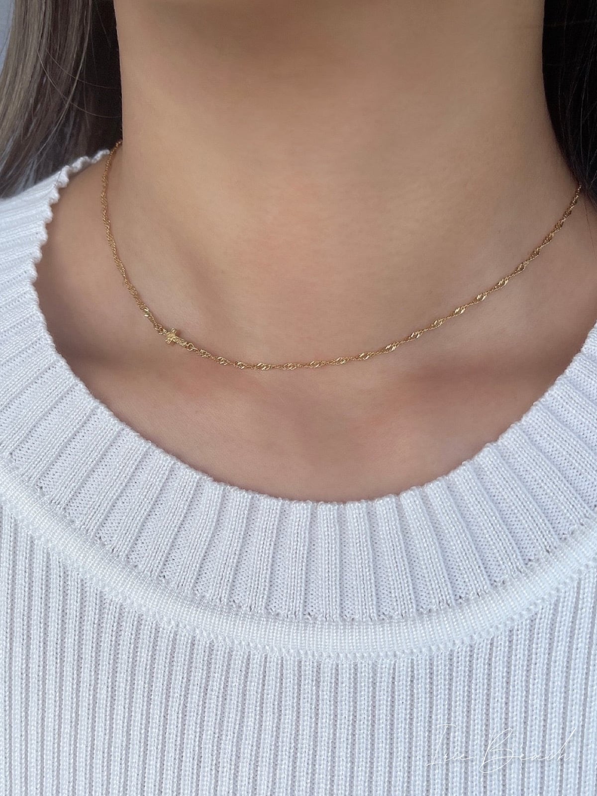 ネックレスIRIE BEACH  MINI side cross necklace