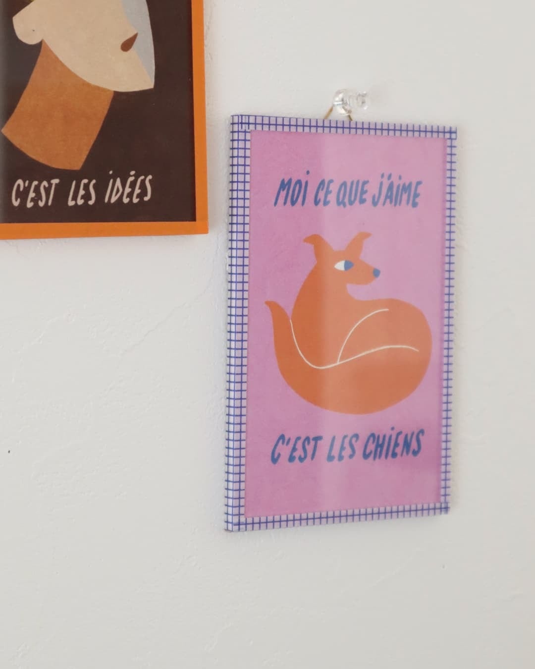 【直輸入】パリのアパルトマンのように飾るアートボード - LES CHIENS犬