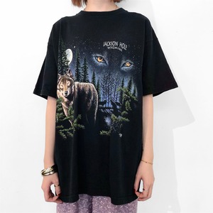 San Segal Black Wolf T Shirt / ブラックオオカミTシャツ