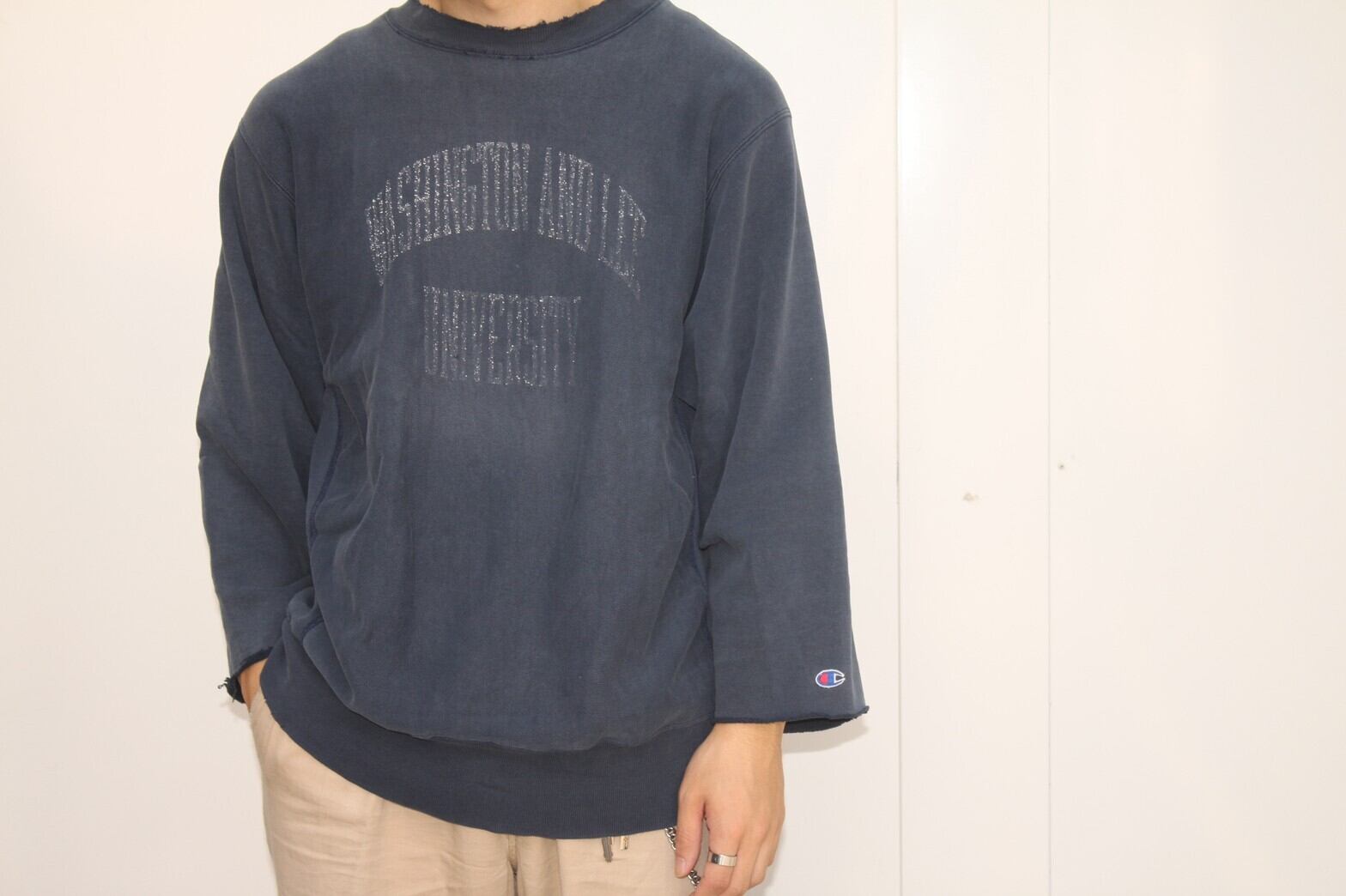 80s champion reverse weave college print cut off