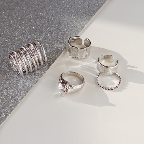 SET RINGS || 【通常商品】 VALENTINE SILVER 5 RING SET 1 || 5 RINGS || SILVER || FBA010