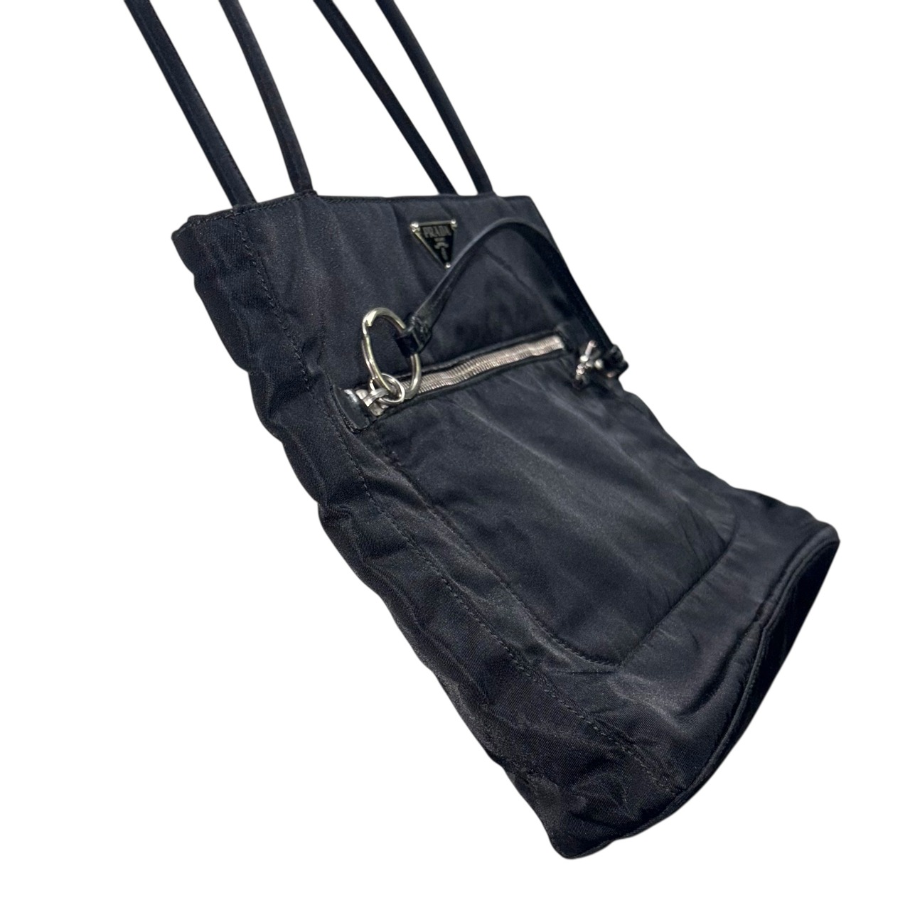 PRADA black nylon hand bag