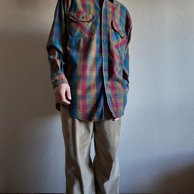 1980s Woolrich Cotton Flannel Block Plaid Shirt