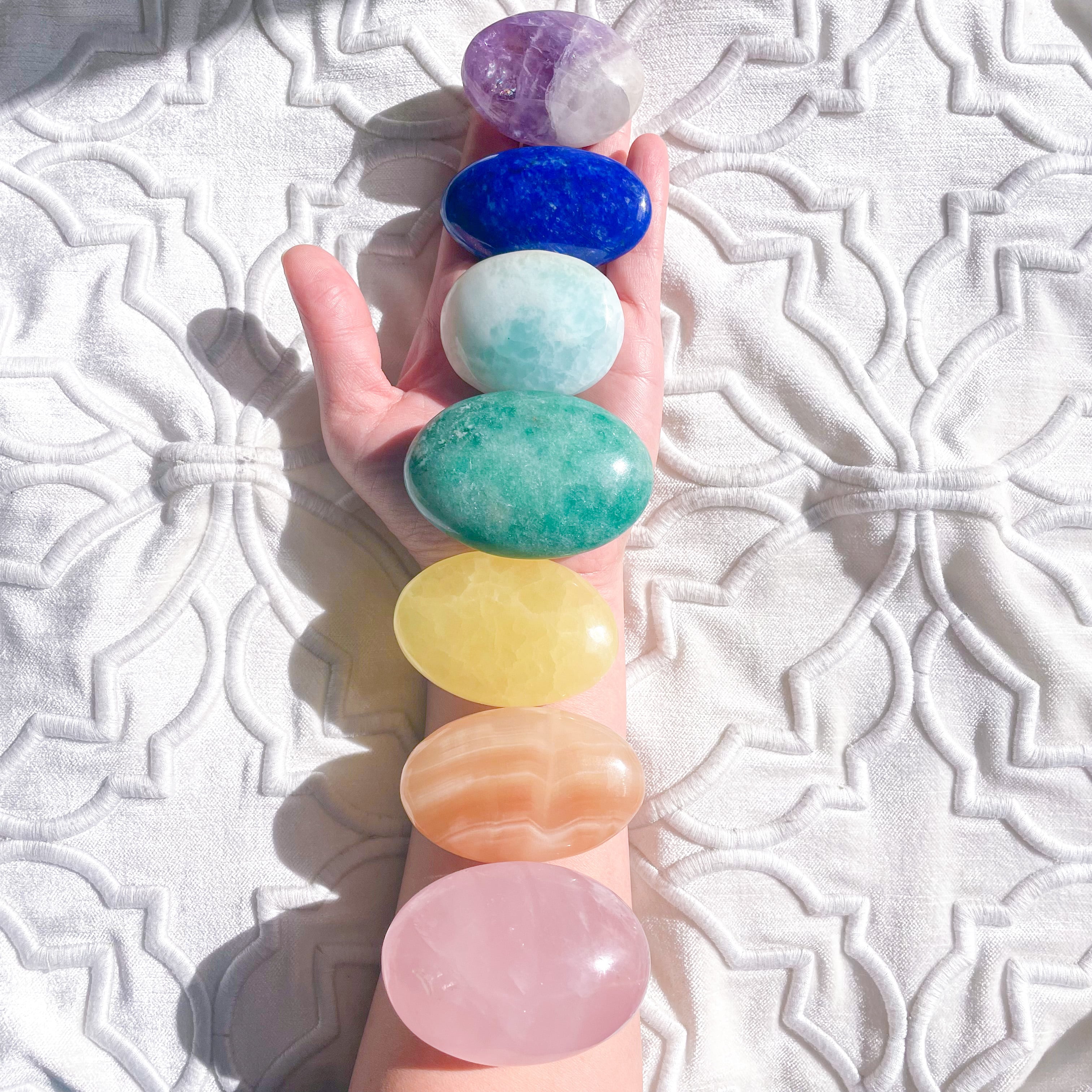 Chakra Palms 4 ✧ チャクラカラーのパームストーンセット