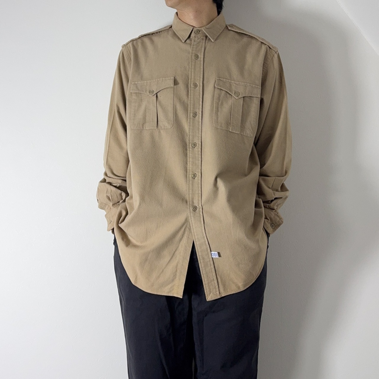 90s Polo by Ralph Lauren Chamois Cloth Safari Shirt L 古着 - 18