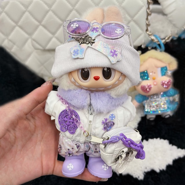 プレミアム配色！6点セットで完成するおしゃれ♡ labubu ラブブ 上質でおしゃれな15cm/17cm用コスチューム 可愛い クール