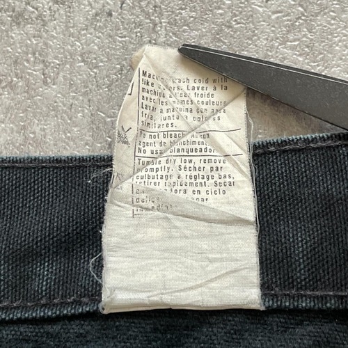 推定90s USA製 ブラック ダブルニー Carhartt B01 36×34 詳細写真11